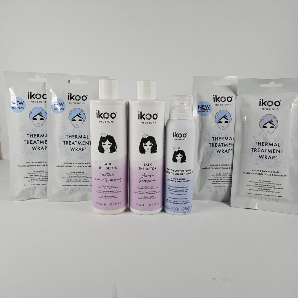 Ikoo Talk The Detox Shampoo  Conditioner Dry Shampoo Hair Wrap Set